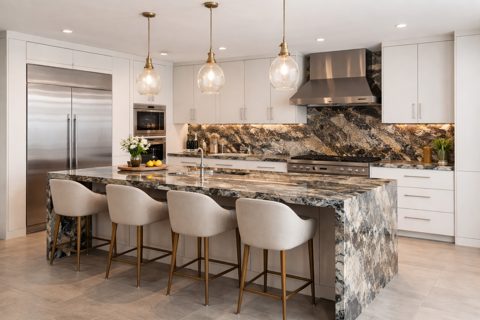 سنگ گرانیت روی کابینت دیجی سنگ